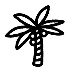 coconut tree png outline cute for kids handwrite design clipart cartoon handwritten doodle element