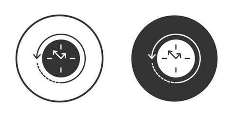 Rewind time icons concept in solid versions. Flat design style.