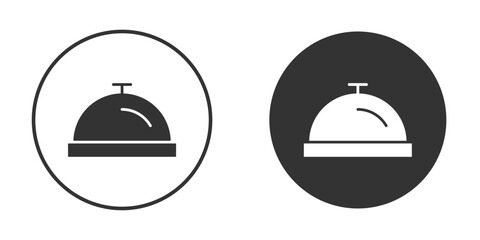 Reception bell icons concept in solid versions. Flat design style.