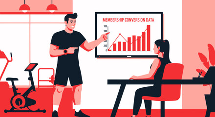 Gym Presentation Shows Membership Conversion Data Increases Trend