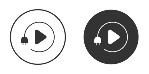 Plug and play icons concept in solid versions. Flat design style.