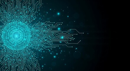 Stunning circuit board design with vibrant blue glow for modern technology concepts and digital innovation