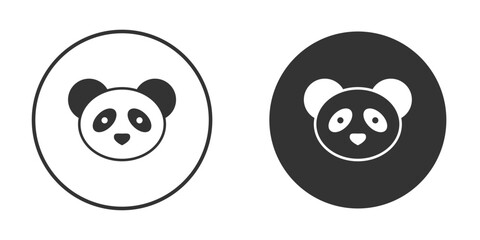 Panda icons concept in solid versions. Flat design style.