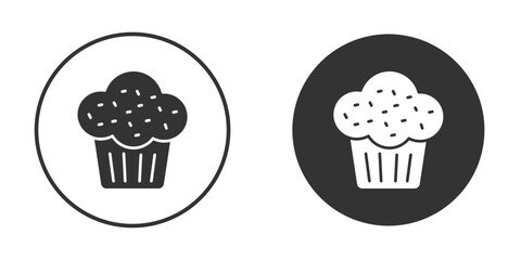 Muffin icons concept in solid versions. Flat design style.