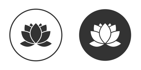 Lotus icons concept in solid versions. Flat design style.