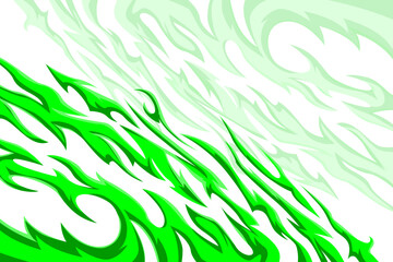 Abstract car and sports wrap sticker design. Abstract green flame background. Abstract jersey livery. Premium vector.
