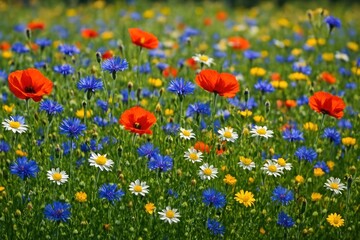 Fototapeta premium Vibrant wildflower meadow blooms
