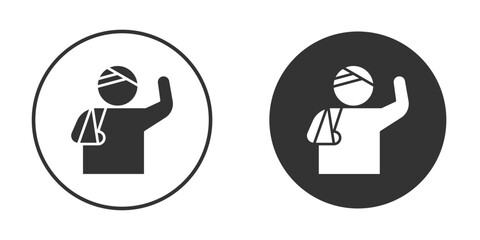 Injury icons concept in solid versions. Flat design style.