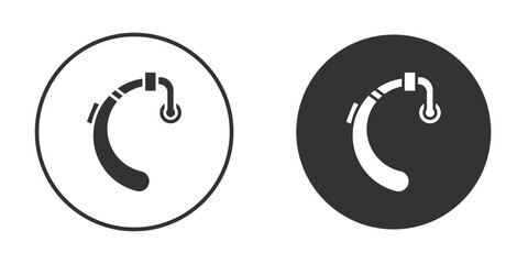 Hearing aid icons concept in solid versions. Flat design style.
