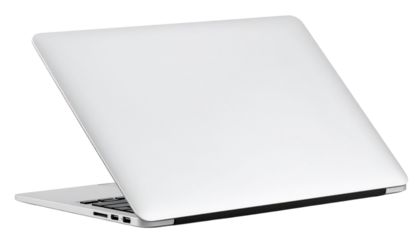 Silver laptop computer, modern technology for business and personal use on transparent background