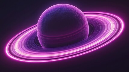 Vibrant, ringed planet in deep space