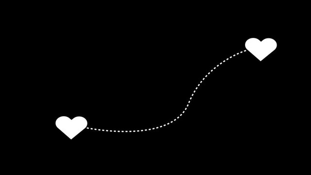 Falling red hearts for valentines day, romantic, wedding and love video. Only hearts layer available with Add transparency mode. Seamless loop on black background