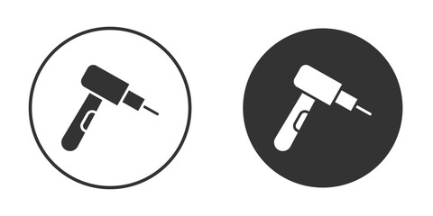 Dental drill icons concept in solid versions. Flat design style.