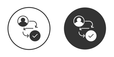 Customer journey icons concept in solid versions. Flat design style.