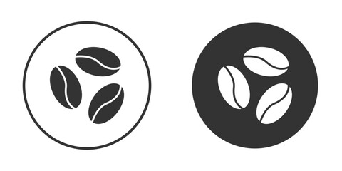 Fototapeta premium Coffee beans icons concept in solid versions. Flat design style.