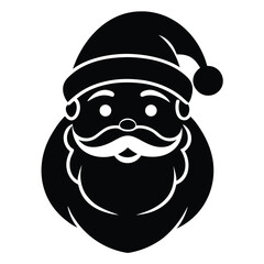 Naklejka premium santa claus face vector icon