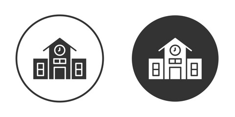 Campus icons concept in solid versions. Flat design style.