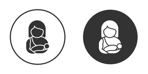 Breastfeeding icons concept in solid versions. Flat design style.