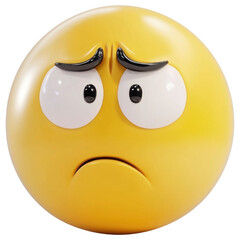 Sad Emoji: A single emoji conveys a profound sense of sadness and emotional despondency, with a 3D rendering that invites viewers to connect and empathize. 