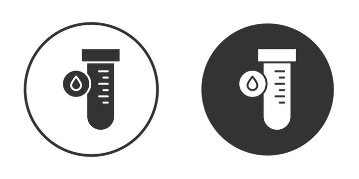 Blood test icons concept in solid versions. Flat design style.