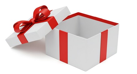 stylish elegant modern detailed professional high quality Empty Gift Box with Red Ribbon and Bow
