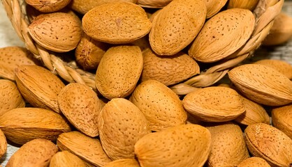 natural fruit images. photos of shelled almonds.