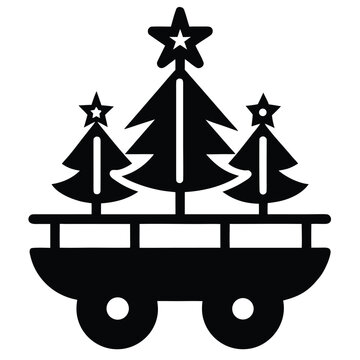 christmas parade float vector icon