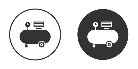 Air compressor icons concept in solid versions. Flat design style.