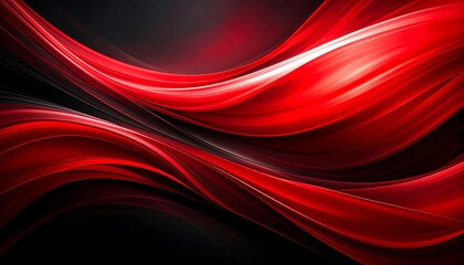 Abstract red waves on black background