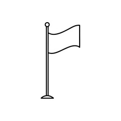 flag on pole icon vector