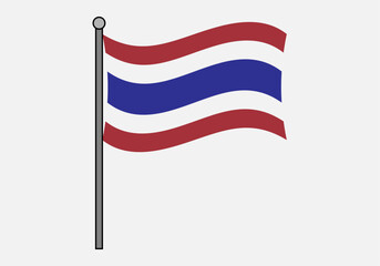 Bandera ondulada con poste de Tailandia 