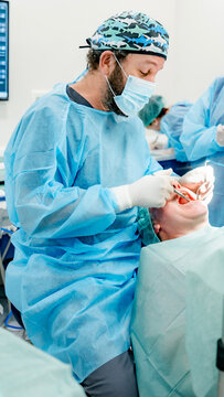 Implantology procedure in modern dental surgery