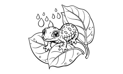 Amphibians t shirt design silhouette and vector line art, Premium Line Art for Adults, Therapeutic Coloring Sheet, Relaxing Printable, Stress Relieving Illustration