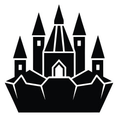 ice castle vector icon