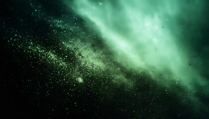 Vintage green motion blur abstract light leak overlay background with a dusty noise grain texture. Grunge style dusty overlay light leak background. Green light overlay, leak flare, light effect, gr