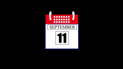 September Month 11 date calendar icon animation. Flat calendar icon monthly, important date, meeting date, Simple calendar with date concept. calendar with date concept background.
