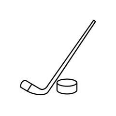 hockey puck and stick icon vector