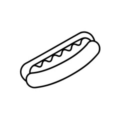 hot dog with mustard icon vector