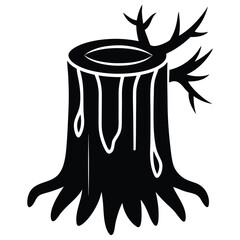 frozen tree trunk vector icon