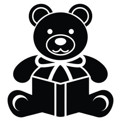 Obraz premium stuffed teddy bear gift vector icon