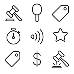 Obraz premium Auction Icon Set