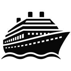 Obraz premium cruise ship vector icon