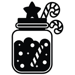 christmas candy jar vector icon