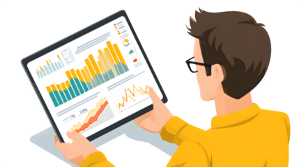 Illustrated stock market isolated onwhite background 