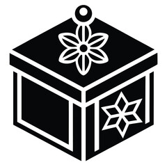 holiday ornament box vector icon