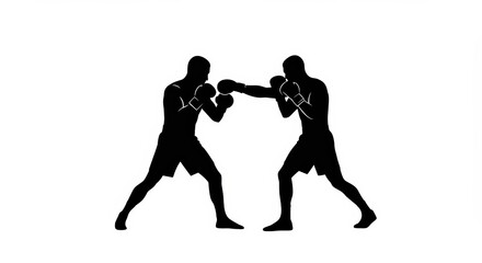 Silhouette illustration of a martial artist in attack pose, perfect for graphic projects, logos, gyms, and sports campaigns. 