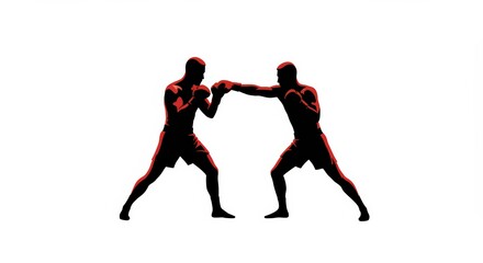 Silhouette illustration of a martial artist in attack pose, perfect for graphic projects, logos, gyms, and sports campaigns. 