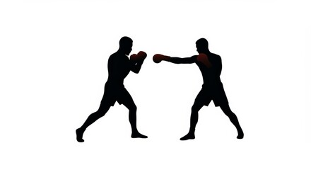 Silhouette illustration of a martial artist in attack pose, perfect for graphic projects, logos, gyms, and sports campaigns. 