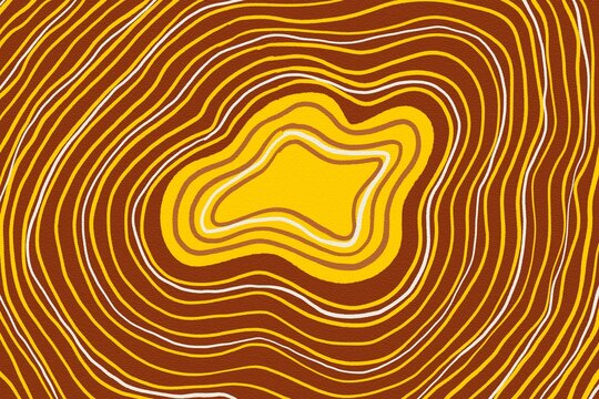 Abstract psychedelic art features wavy topographic lines