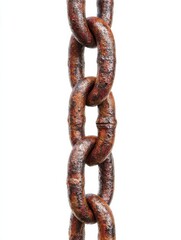Fototapeta premium rusty steel chain isolated on white background cutout